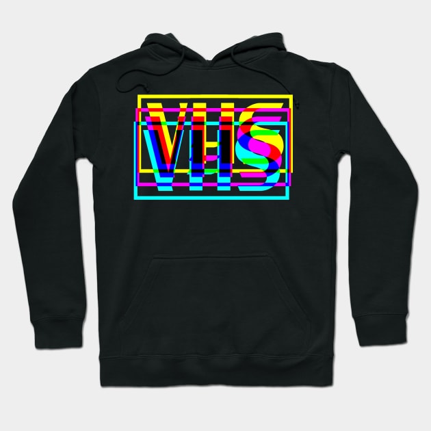 Retro VHS Glitched Hoodie by Meta Cortex